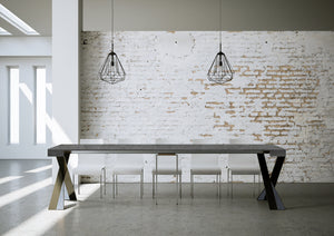 Consolle allungabile 90x40/300 cm Diagis Cemento telaio Antracite