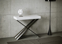 Consolle allungabile 90x40/196 cm Diago Small Premium Bianco Frassino telaio Antracite