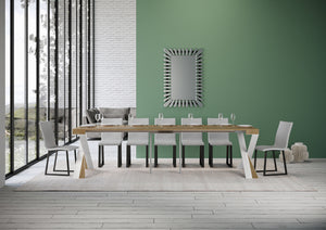 Consolle allungabile 90x40/300 cm Diagis Quercia Natura telaio Bianco