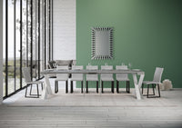 Consolle allungabile 90x40/300 cm Diagis Cemento telaio Bianco