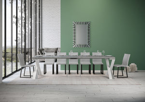 Consolle allungabile 90x40/300 cm Diagis Cemento telaio Bianco