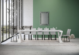 Consolle allungabile 90x40/300 cm Diagis Bianco Frassino telaio Bianco