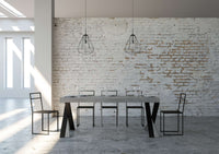 Consolle allungabile 90x40/300 cm Diagis Premium Cemento telaio Antracite