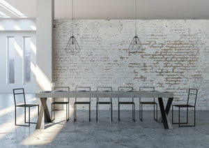 Consolle allungabile 90x40/300 cm Diagis Premium Cemento telaio Antracite