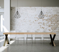 Consolle allungabile 90x40/300 cm Diagis Premium Quercia Natura telaio Antracite