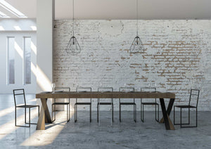 Consolle allungabile 90x40/300 cm Diagis Premium Noce telaio Antracite