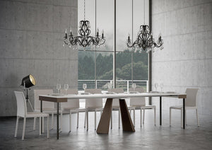 Consolle allungabile 90x40/300 cm Dianthus Evolution Bianco Frassino telaio Orso