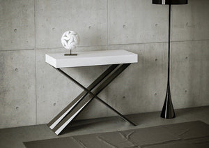 Consolle allungabile 90x40/300 cm Diagis Premium Bianco Frassino telaio Antracite