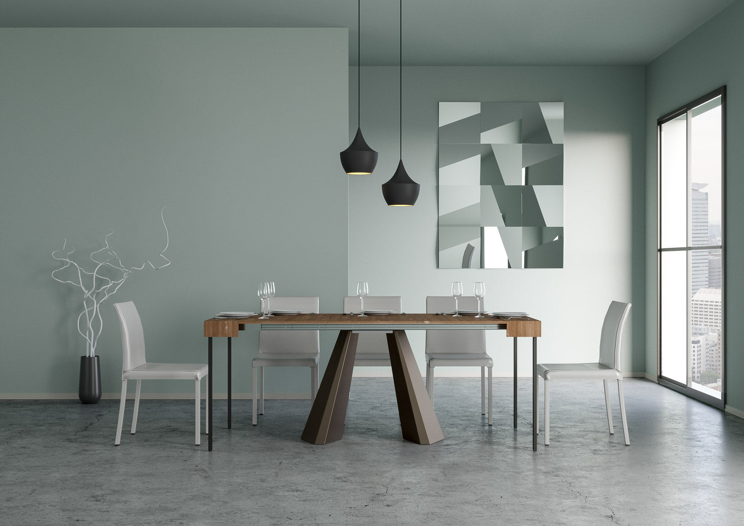 Consolle allungabile 90x40/290 cm Dianthus Abete Tinto telaio Orso