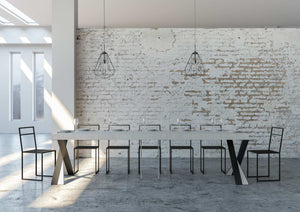 Consolle allungabile 90x40/300 cm Diagis Premium Bianco Frassino telaio Antracite