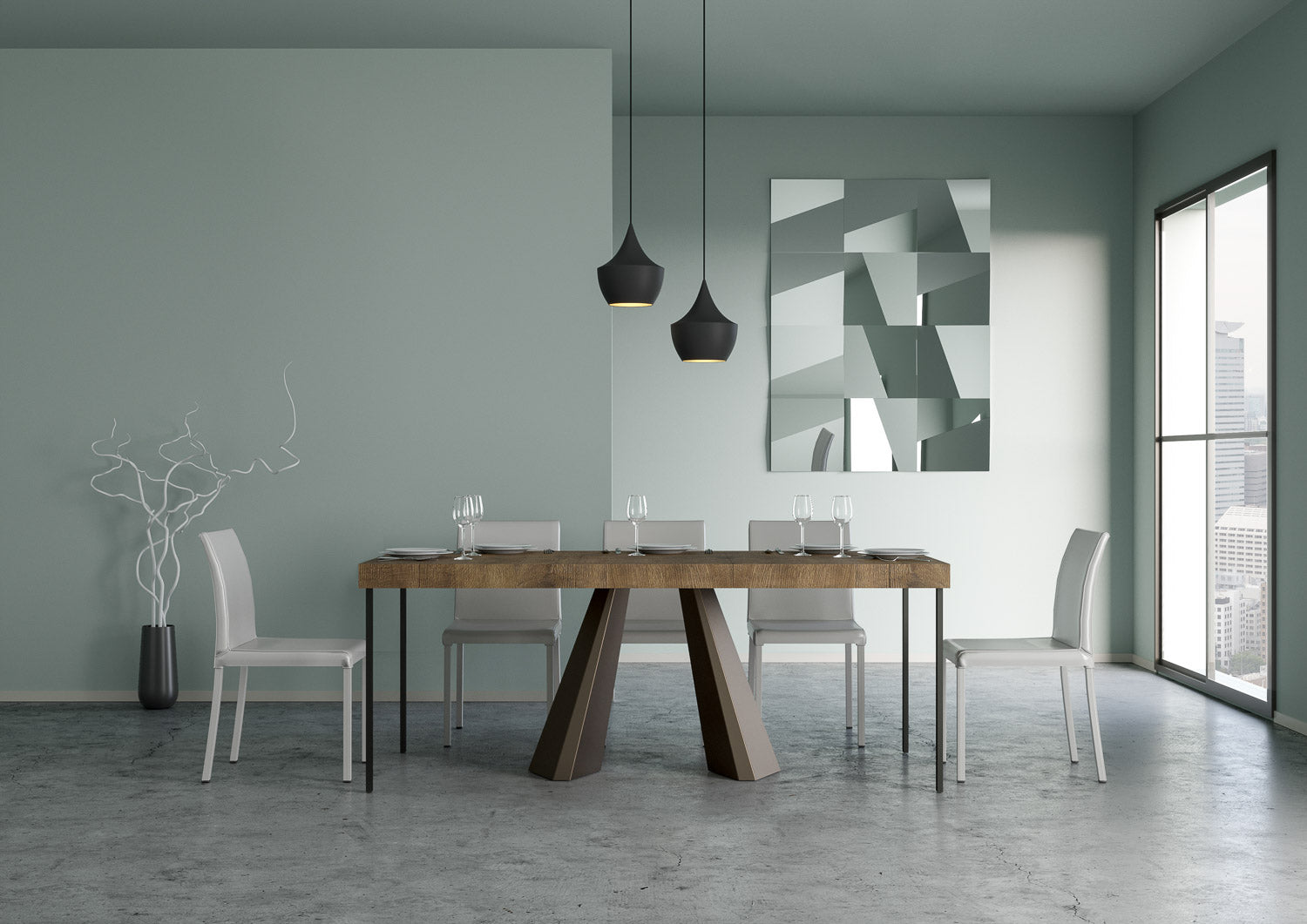 Consolle allungabile 90x40/196 cm Diamante Small Premium Noce telaio Orso