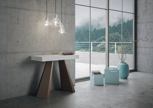 Consolle allungabile 90x40/196 cm Dianthus Small Bianco Frassino telaio Orso