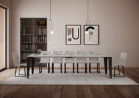 Consolle allungabile 90x40/300 cm Flaris Evolution Bianco Frassino telaio Antracite