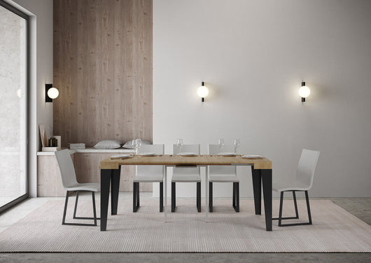 Consolle allungabile 90x40/196 cm Flaris Small Quercia Natura telaio Antracite