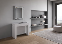 Consolle allungabile 90x42/302 cm Evolis Bianco Frassino con panca inferiore e superiore