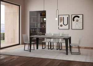 Consolle allungabile 90x40/196 cm Flaris Small Evolution Cemento telaio Antracite