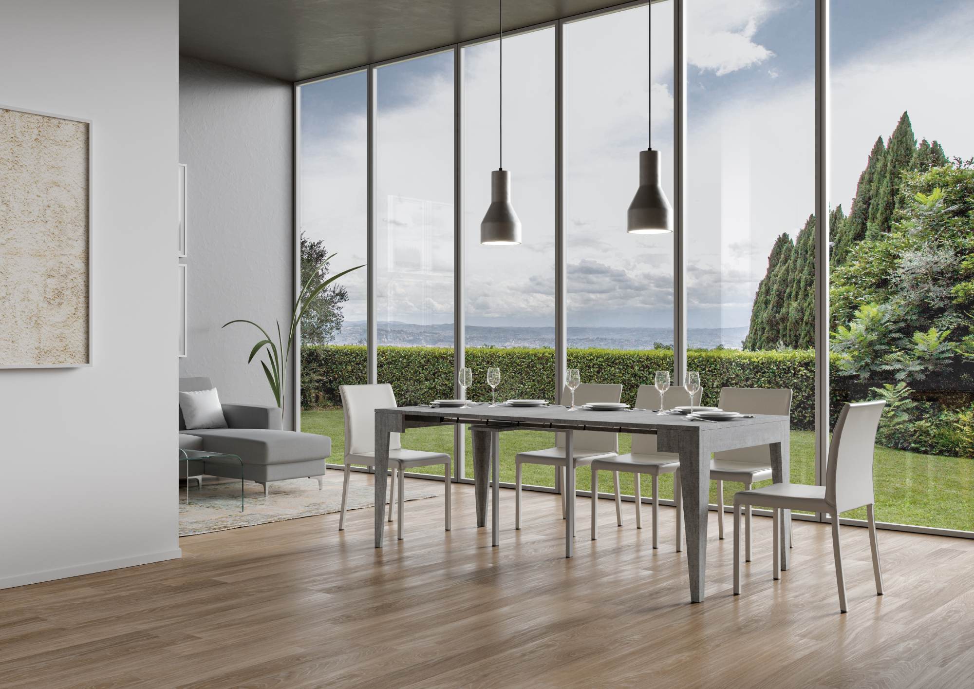 Consolle allungabile 90x42/198 cm IsottaX Small Cemento