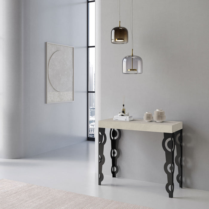 Consolle allungabile 90x40/300 cm Karayan Cashmere telaio Antracite