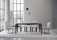 Consolle allungabile 90x40/300 cm Karayan Noce telaio Antracite