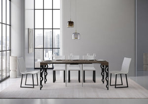 Consolle allungabile 90x40/300 cm Karayan Noce telaio Antracite