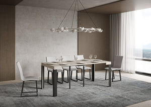 Consolle allungabile 90x40/300 cm Lineo Cashmere telaio Antracite