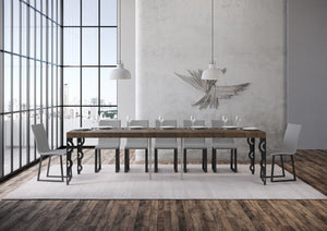 Consolle allungabile 90x40/300 cm Karayan Premium Noce telaio Antracite