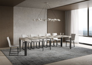 Consolle allungabile 90x40/300 cm Lineo Cashmere telaio Antracite