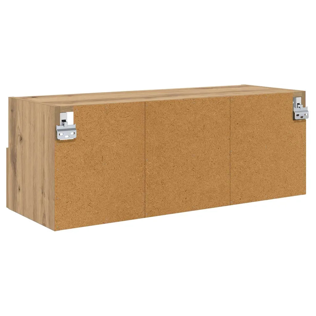 Set di 2 mobili porta TV a parete dal design moderno e minimalista 80 x 30 x 30 cm in rovere ingegnerizzato finitura artigianale 02_0052793