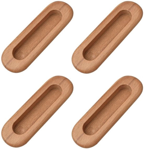 Maniglia Resistente e Duratura - Maniglia Integrata - Materiale Ovale in Legno - Porta Scorrevole/Cassettone - Progettata con Stile - Sicura per i Bambini - Maniglia di Sicurezza