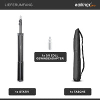 WT-803 Stativo per luci con adattatore - Treppiede in alluminio per studio foto, altezza max 208 cm portata max 3,5 kg per flash softbox