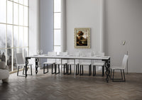 Consolle allungabile 90x40/300 cm Karayan Evolution Bianco Frassino telaio Antracite