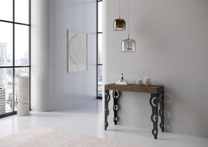 Consolle allungabile 90x40/196 cm Karayan Small Noce telaio Antracite