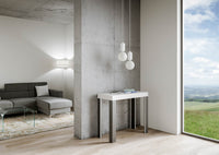 Consolle allungabile 90x40/300 cm Lineo Bianco Frassino telaio Antracite