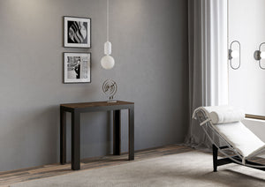 Consolle allungabile 90x40/196 cm Lineo Small Evolution Noce telaio Antracite