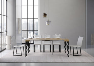 Consolle allungabile 90x40/196 cm Karayan Small Quercia Natura telaio Antracite