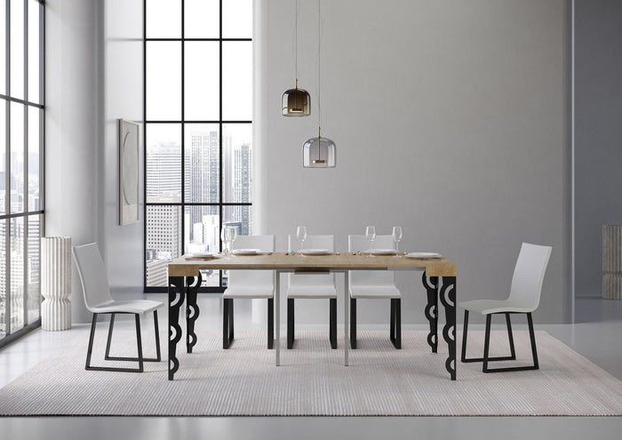 Consolle allungabile 90x40/196 cm Karayan Small Quercia Natura telaio Antracite