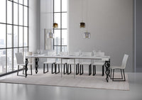 Consolle allungabile 90x40/300 cm Karayan Bianco Frassino telaio Antracite