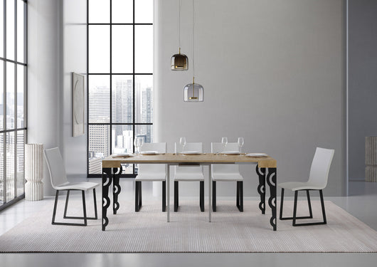 Consolle allungabile 90x40/300 cm Karayan Quercia Natura telaio Antracite