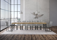 Consolle allungabile 90x40/300 cm Karayan Premium Quercia Natura telaio Antracite