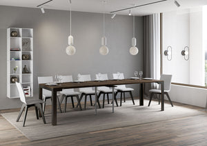 Consolle allungabile 90x40/300 cm Lineo Evolution Noce telaio Antracite