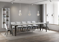 Consolle allungabile 90x40/300 cm Lineo Evolution Bianco Frassino telaio Antracite