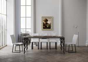 Consolle allungabile 90x40/300 cm Karayan Evolution Noce telaio Antracite