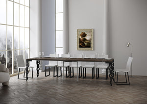 Consolle allungabile 90x40/300 cm Karayan Evolution Noce telaio Antracite