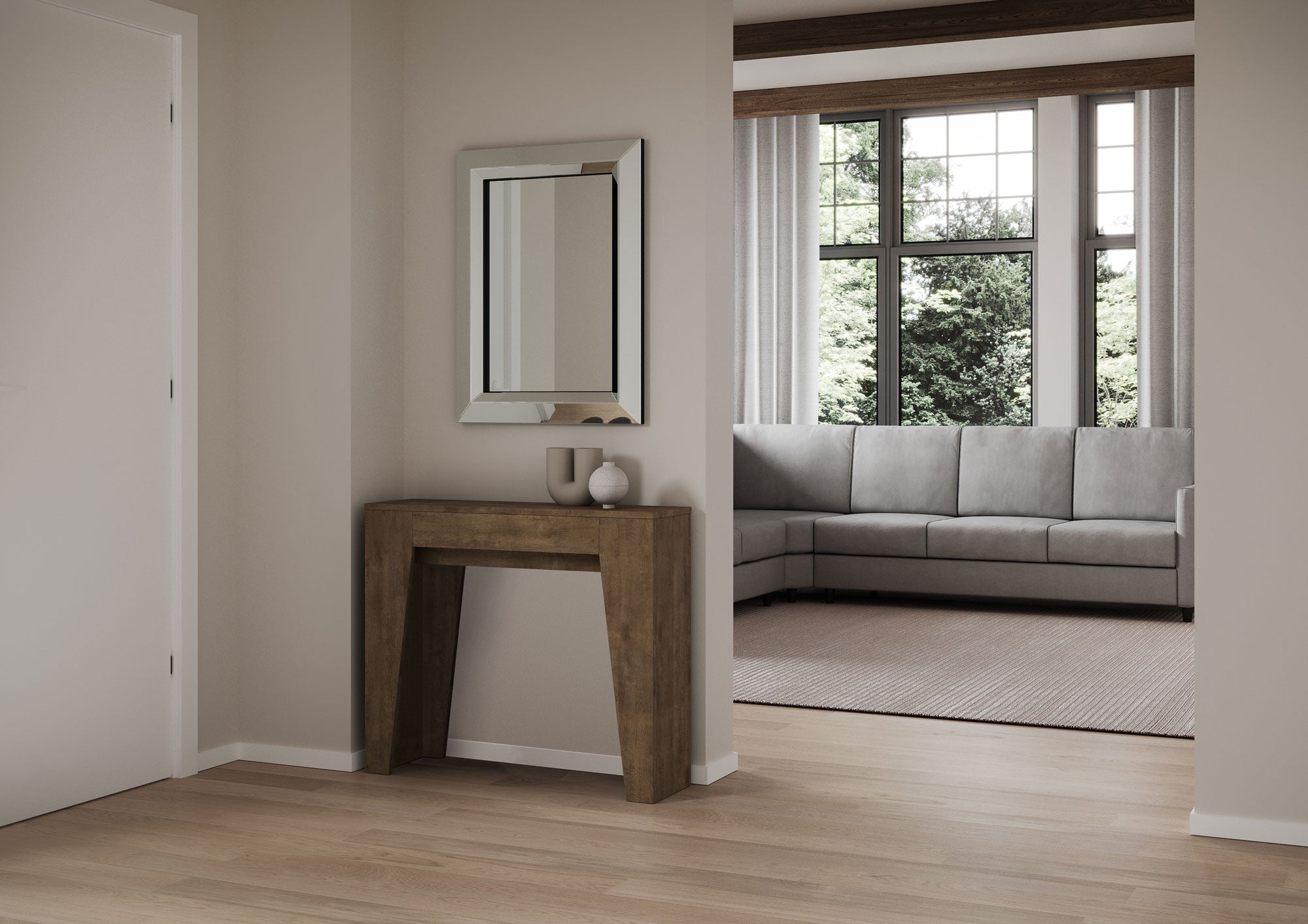 Consolle allungabile 90x25/181 cm Narro Noce