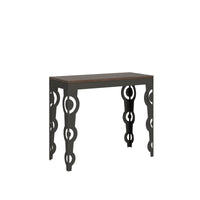 Consolle allungabile 90x40/196 cm Karayan Small Evolution Noce telaio Antracite