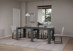 Consolle allungabile 90x25/181 cm Narro Antracite Spatolato