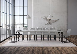 Consolle allungabile 90x40/300 cm Karayan Premium Cemento telaio Antracite