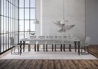 Consolle allungabile 90x40/300 cm Karayan Premium Cemento telaio Antracite