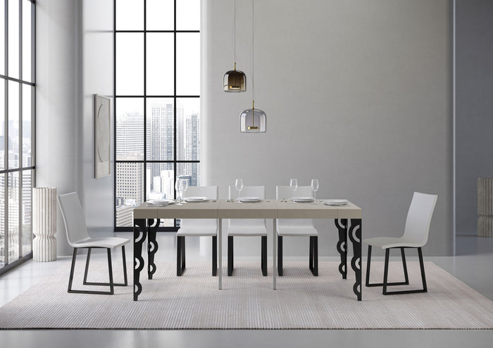 Consolle allungabile 90x40/196 cm Karamay Small Premium Tortora telaio Antracite