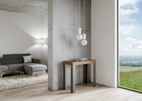 Consolle allungabile 90x40/196 cm Lineo Small Noce telaio Antracite